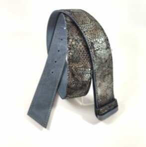 Ceinture reversible femme Motif "python" Taupe / Jean